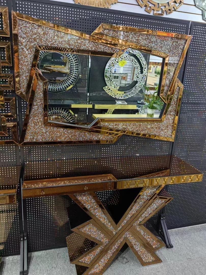 Console miroir géométrique, Meubles · design moderne