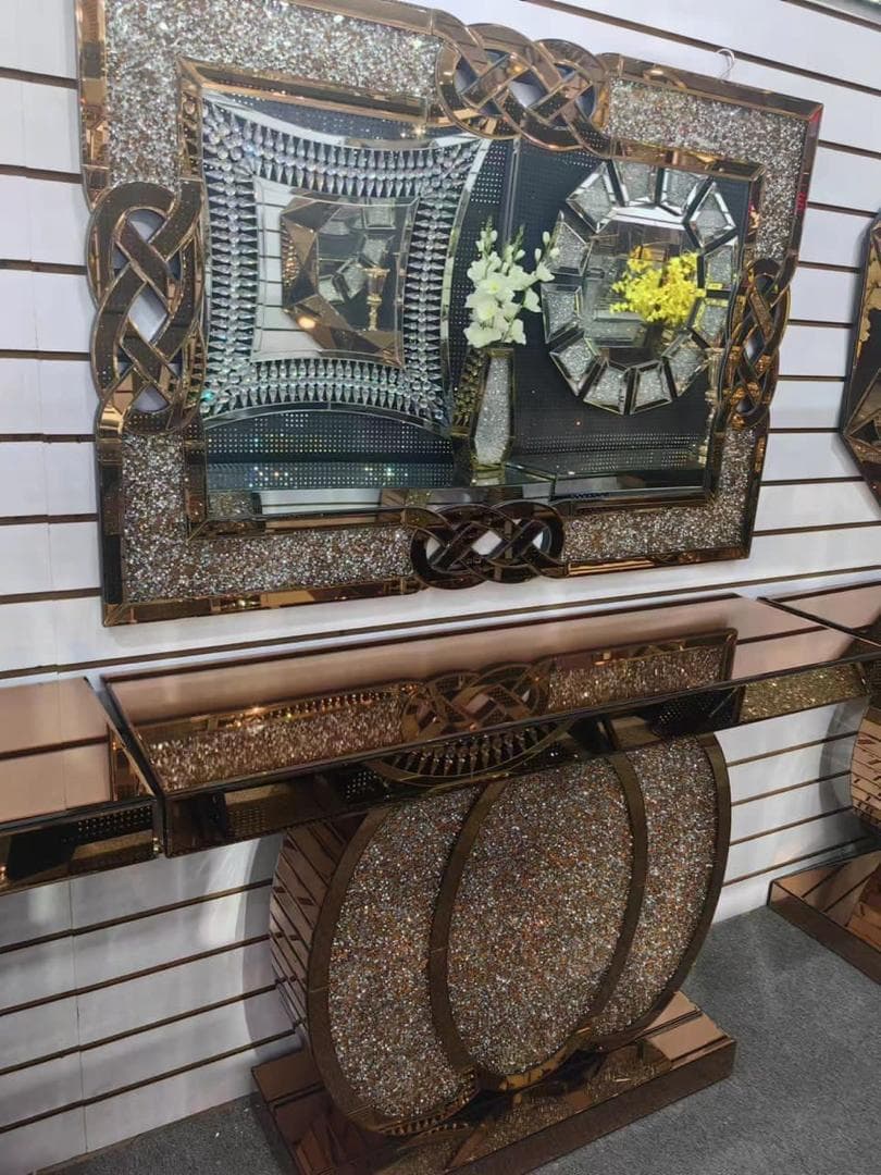 Miroir mural & console, Meubles · verre biseauté
