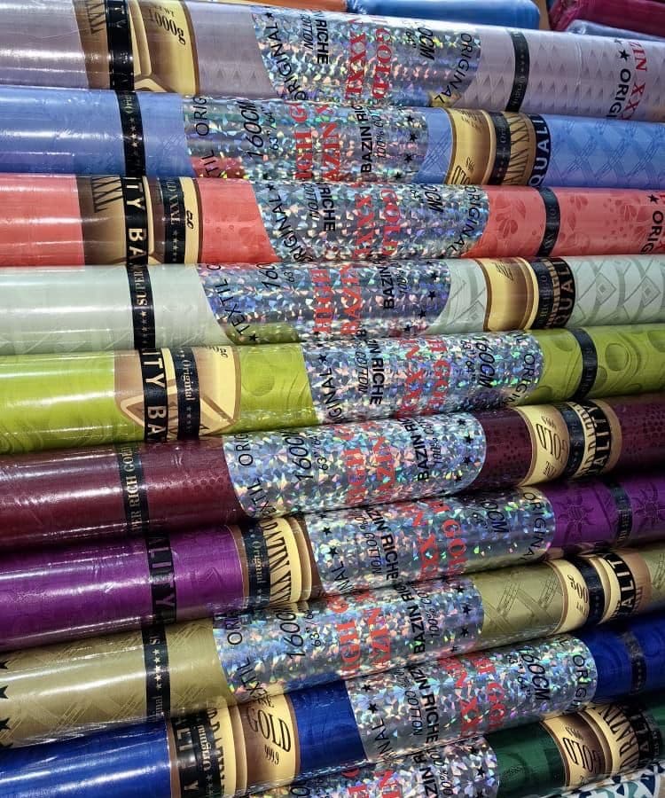 Bazin rouleaux doré, Textiles · Bazin Riche Gold