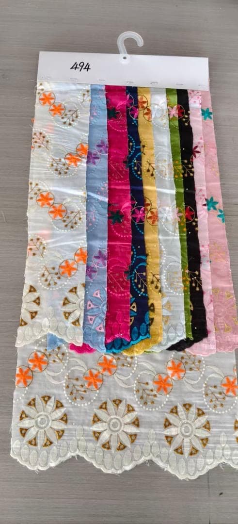 Brodé pastel multicolore, Textiles · voile brodé